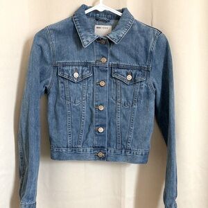 ASOS Denim Cropped Jacket in light stonewash blue